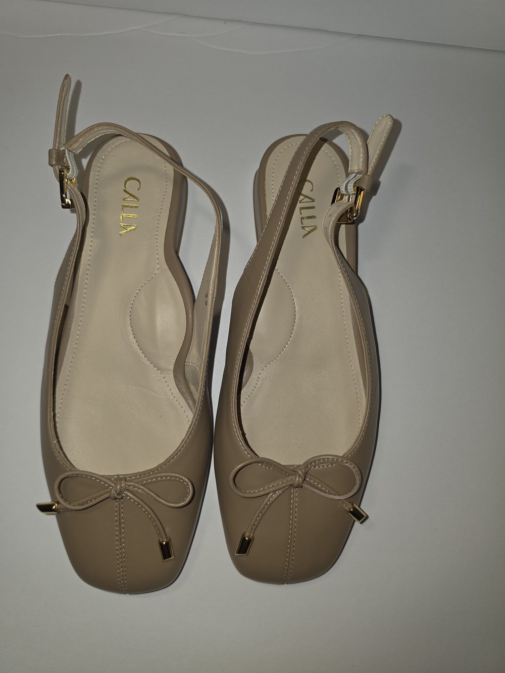 Calla Petra Taupe Leather Slingback Flats EU 39 US 8 - Picture 3 of 6